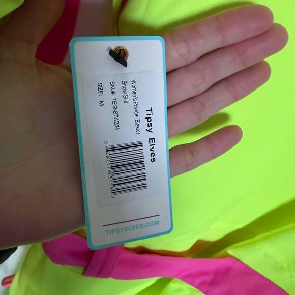 Tipsy Elves Women's Powder Blaster Neon Yellow Ski Suit - Picture 6 of 7